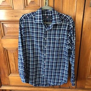 Vineyard Vines Blue Flannel Button Down Shirt